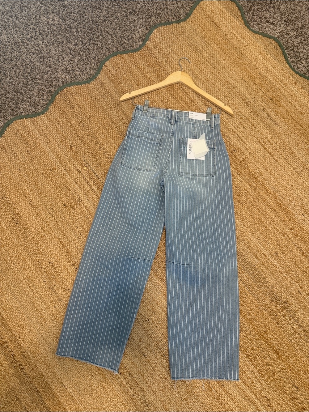 VERVET BY FLYING MONKEY Blue Pinstripe Relaxed Wide-Leg Jeans - Picture 2 of 3